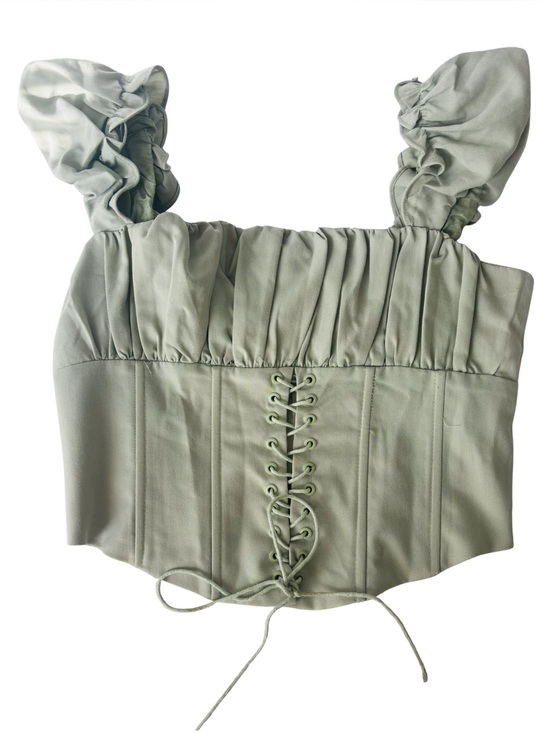 Princess Polly Tops - Princess Polly Sage Green Corset Top